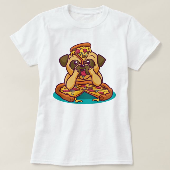 Pizza Pug T-Shirt (Design framsida)