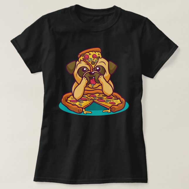 Pizza Pug T-Shirt (Design framsida)