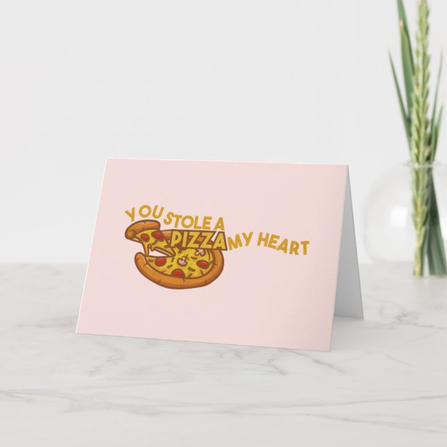 Pizza Pun, du lagrar ett pizza mitt hjärta Anteckningskort (Framsida)