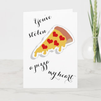 Pizza Puns Söt Alla Hjärtans Dag-Kort Kort
