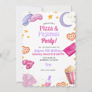 Pizza & Pyjamasparty Inbjudningar