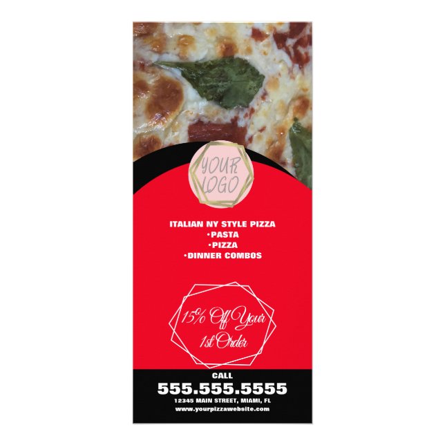 Pizza Restaurang Lunch Specials Business B Reklamkort (Framsidan)