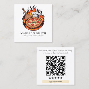 Pizza Restaurang Recension QR-kod Fyrkantigt Visitkort