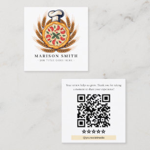 Pizza Restaurang Recension QR-kod Fyrkantigt Visitkort