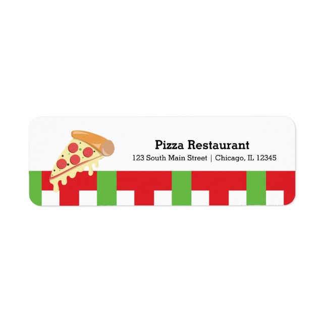 Pizza-restaurang Returadress Etikett (Framsidan)