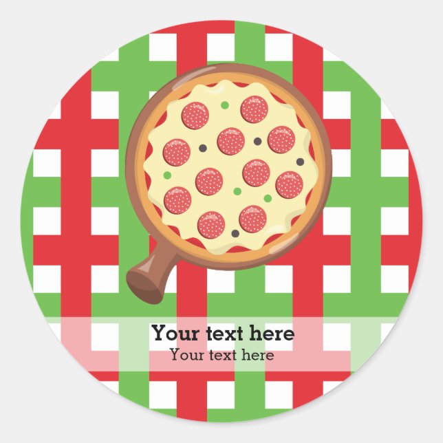Pizza-restaurang Runt Klistermärke (Framsida)