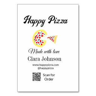 Pizza restaurangcafe pizzeria scan QR-kodordning Bordsnummer