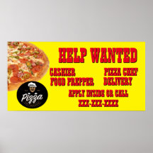 Pizza Restaurant Anpassa Help Wanted Shop-Logotype