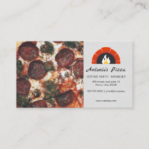 Pizza Restaurant Brick Oven Affärskort Visitkort