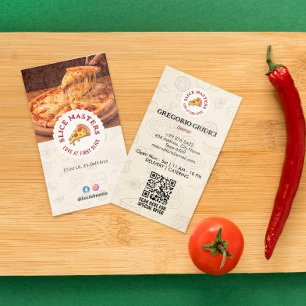 Pizza Restaurant Business Minimalistisk klassisk Visitkort
