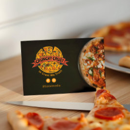 Pizza Restaurant Business | Minimalistisk Mörk Visitkort