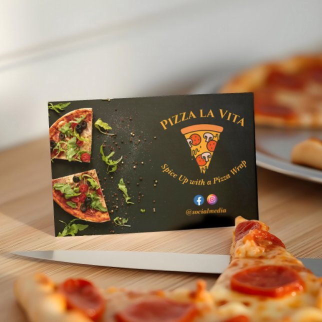 Pizza Restaurant Business | Minimalistiskt småsegm Visitkort (Skapare uppladdad)