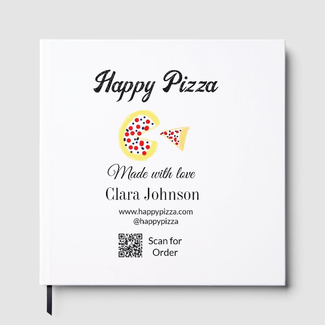 Pizza restaurant cafe pizzeria scan QR code order  Gästböcker (Framsida)