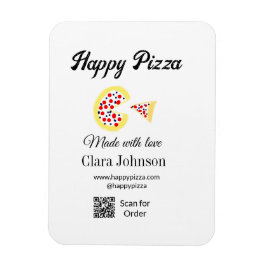 Pizza restaurant cafe pizzeria scan QR code order  Magnet