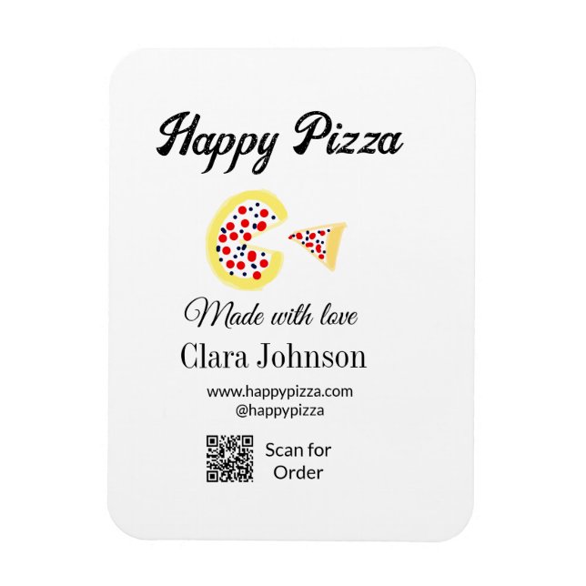 Pizza restaurant cafe pizzeria scan QR code order  Magnet (Vertikal)