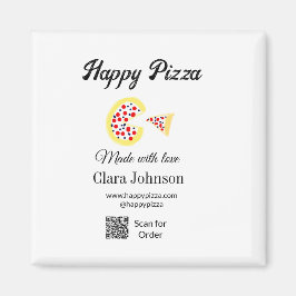 Pizza restaurant cafe pizzeria scan QR code order  Magnet