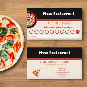 Pizza Restaurant Loyalty Card Visitkort