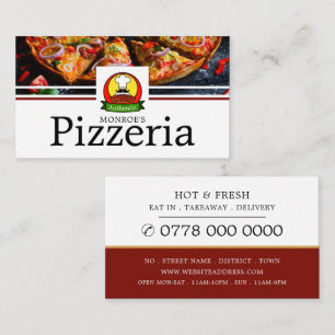 Pizza Restaurant, Pizzeria Advertising Visitkort