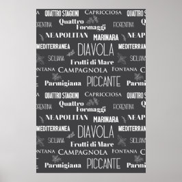 Pizza Restaurant Pizzeria Chef Restaurant Wall Art Poster