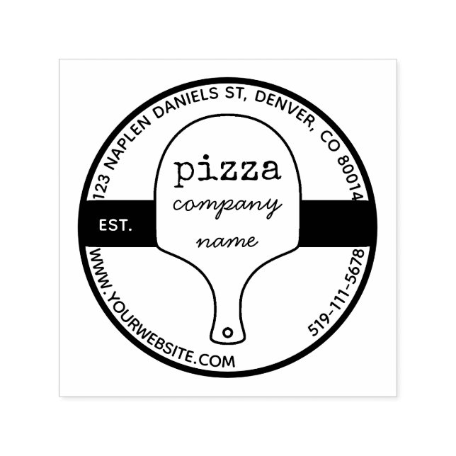 Pizza Restaurant Self Inking Rubber Frimärke Självfärgande Stämpel (Design)