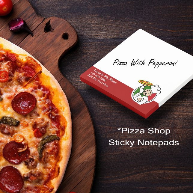 Pizza Restaurant Theme Sticky Anteckningsblock Post-it Block (Skapare uppladdad)