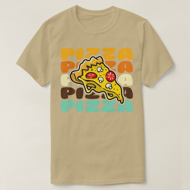 Pizza Retro-Vintage T Shirt (Design framsida)