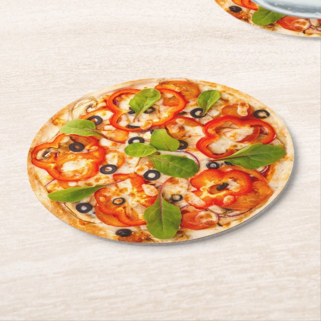 Pizza Round Papper Underlägg (Vinklad)