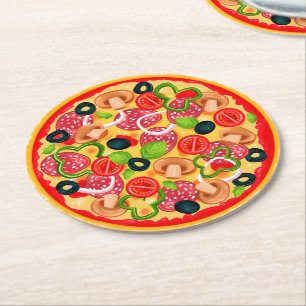 Pizza Round Papper Underlägg Rund