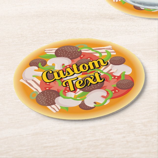 Pizza Round Papper Underlägg Rund (Vinklad)