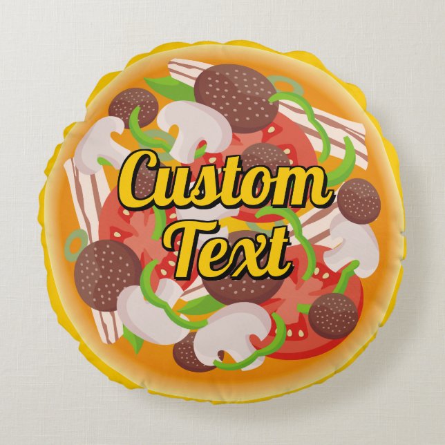 Pizza Round Pillow Rund Kudde (Framsidan)