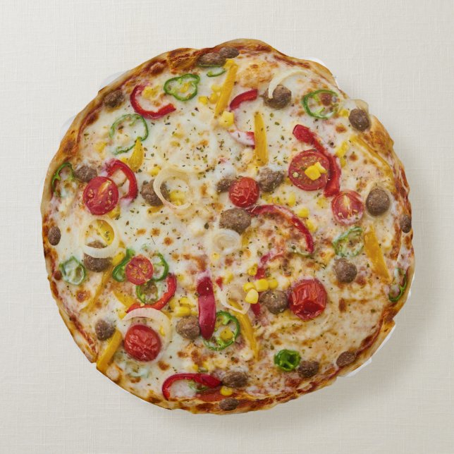 Pizza Rund Kudde (Baksidan)
