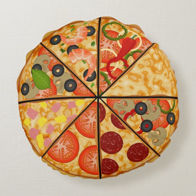 Pizza Rund Kudde (Baksidan)