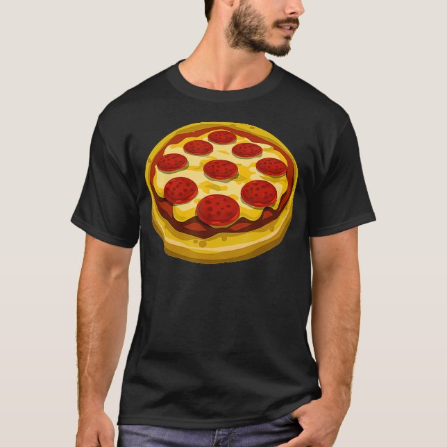 Pizza Salami Cheese Pepperoni Älskare Gift Pizza D T Shirt (Framsida)