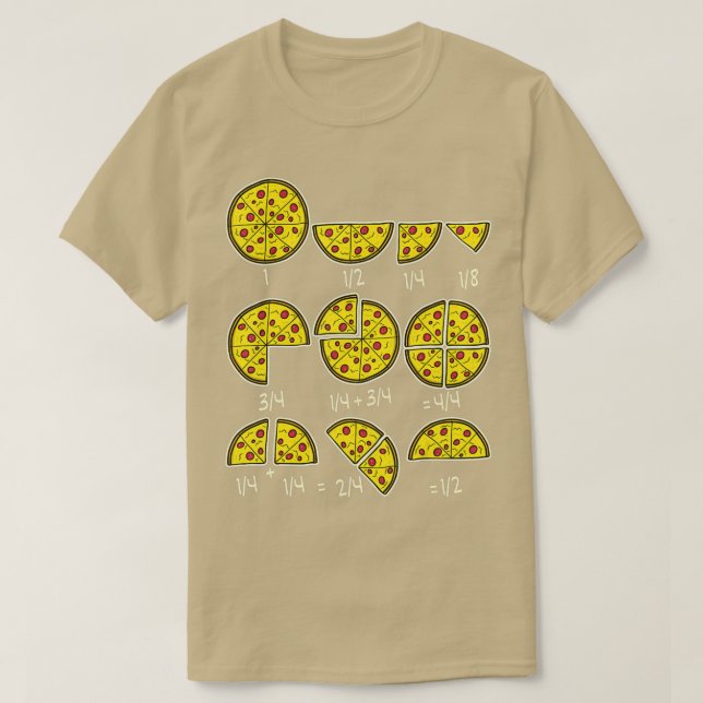 Pizza Salami Cheese Quick Math Fractions Math Teac T Shirt (Design framsida)