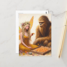 Pizza Sasquatch och Fairy Vykort