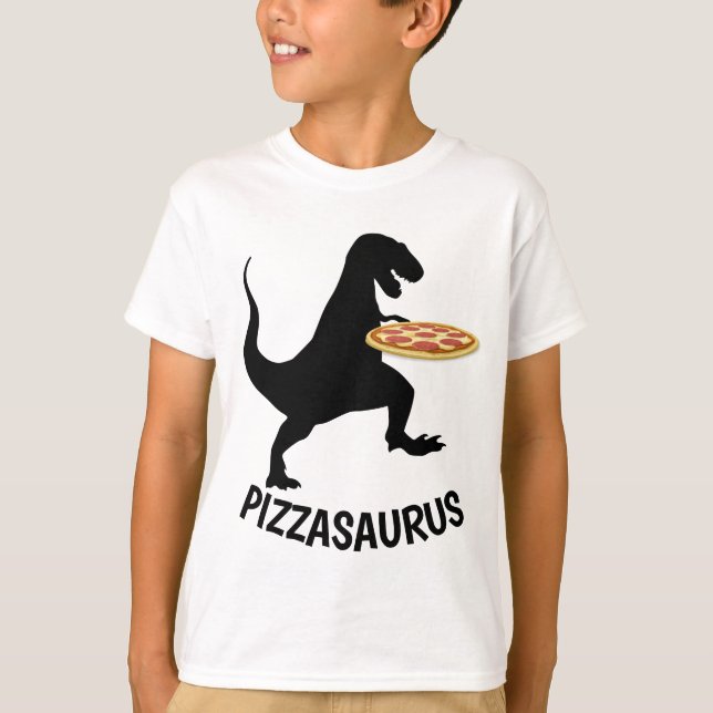 PIZZA SAURUS Funny Dinosaur T-shirts Kids (Framsida)