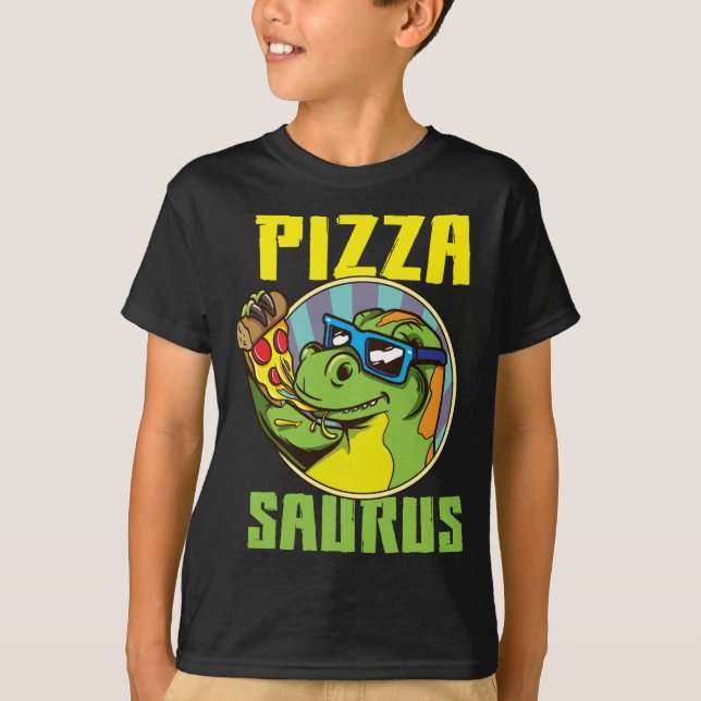Pizza Saurus T-Rex Dinosaur Eating Pizza Pizzasaur T Shirt (Framsida)