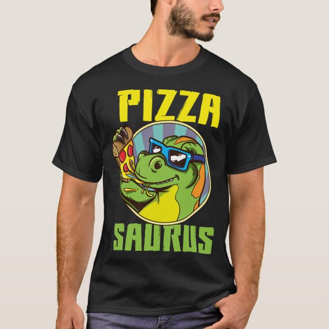 Pizza Saurus T-Rex Dinosaur Eating Pizza Pizzasaur T Shirt (Framsida)