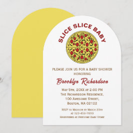 Pizza Segce Baby Shower för neutral Roligt för kön Inbjudningar
