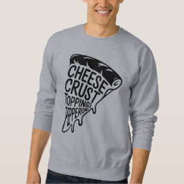 Pizza Segce Typography T-Shirt Lång Ärmad Tröja