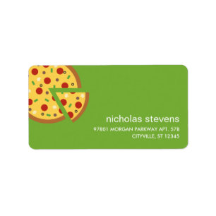 Pizza-segment-Adressetiketter Adressetikett