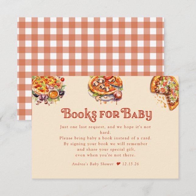 Pizza | Segment | Bokar för Baby Baby Shower Tilläggskort (Fram/baksida)