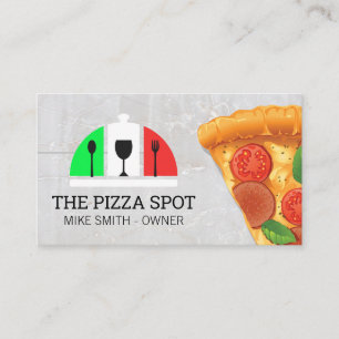 Pizza-segment Italienska Logotypen Restaurang Visitkort