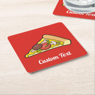 Pizza-segment Underlägg Papper Kvadrat
