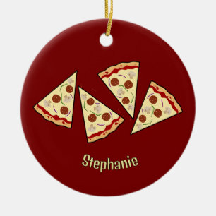 Pizza-segmentdesign Julgransprydnad Keramik