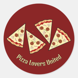 Pizza-segmentdesign Runt Klistermärke