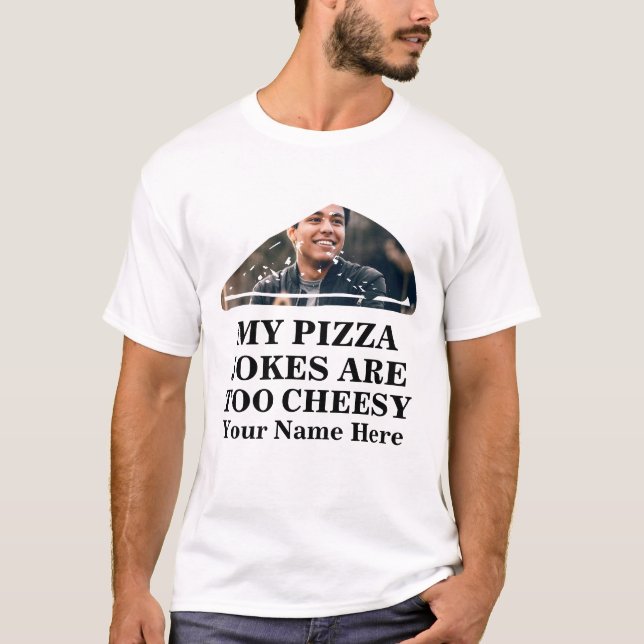 Pizza-segmentformad foto lustig fars dag t shirt (Framsida)
