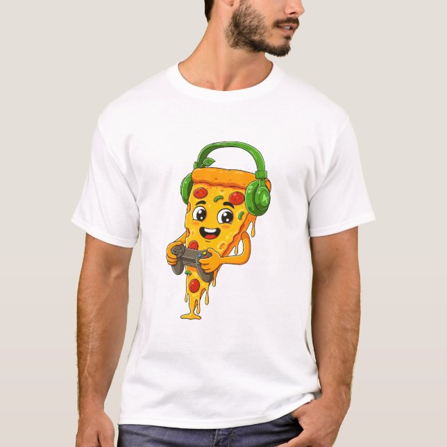Pizza-segmenthörlurar - spel Shirt | Funny Gamer T Shirt (Framsida)