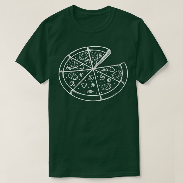 Pizza-segmentmatchande par för matrispizza i Älska T Shirt (Design framsida)