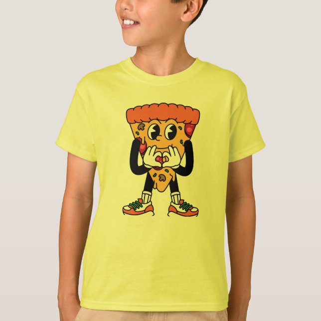: Pizza-segmenttecken för Tecknad av Coola T Shirt (Framsida)